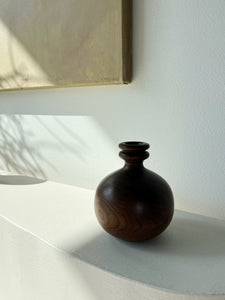 handmade carved walnut vase