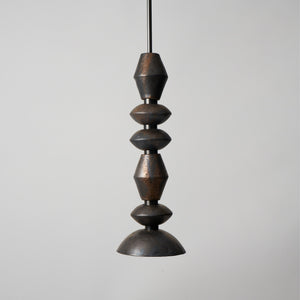 Rosie Li and Mondays ceramic 6 piece pilar column light with umber bronze glaze and oil-rubbed bronze hardware
