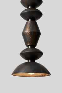 Rosie Li and Mondays ceramic 6 piece pilar column light with umber bronze glaze and oil-rubbed bronze hardware