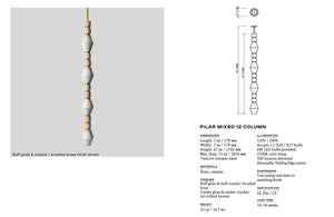 Rosie Li and Mondays ceramic pilar column light spec sheet with dimensions and materials listed