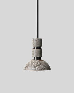 Rosie Li and Mondays ceramic pilar round small hanging pendant with oil-rubbed bronze hardware