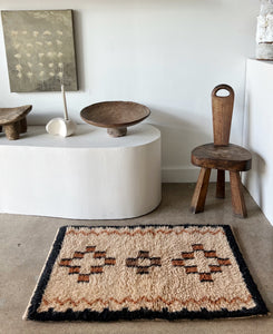 southwestern style shag rug in neutral colors